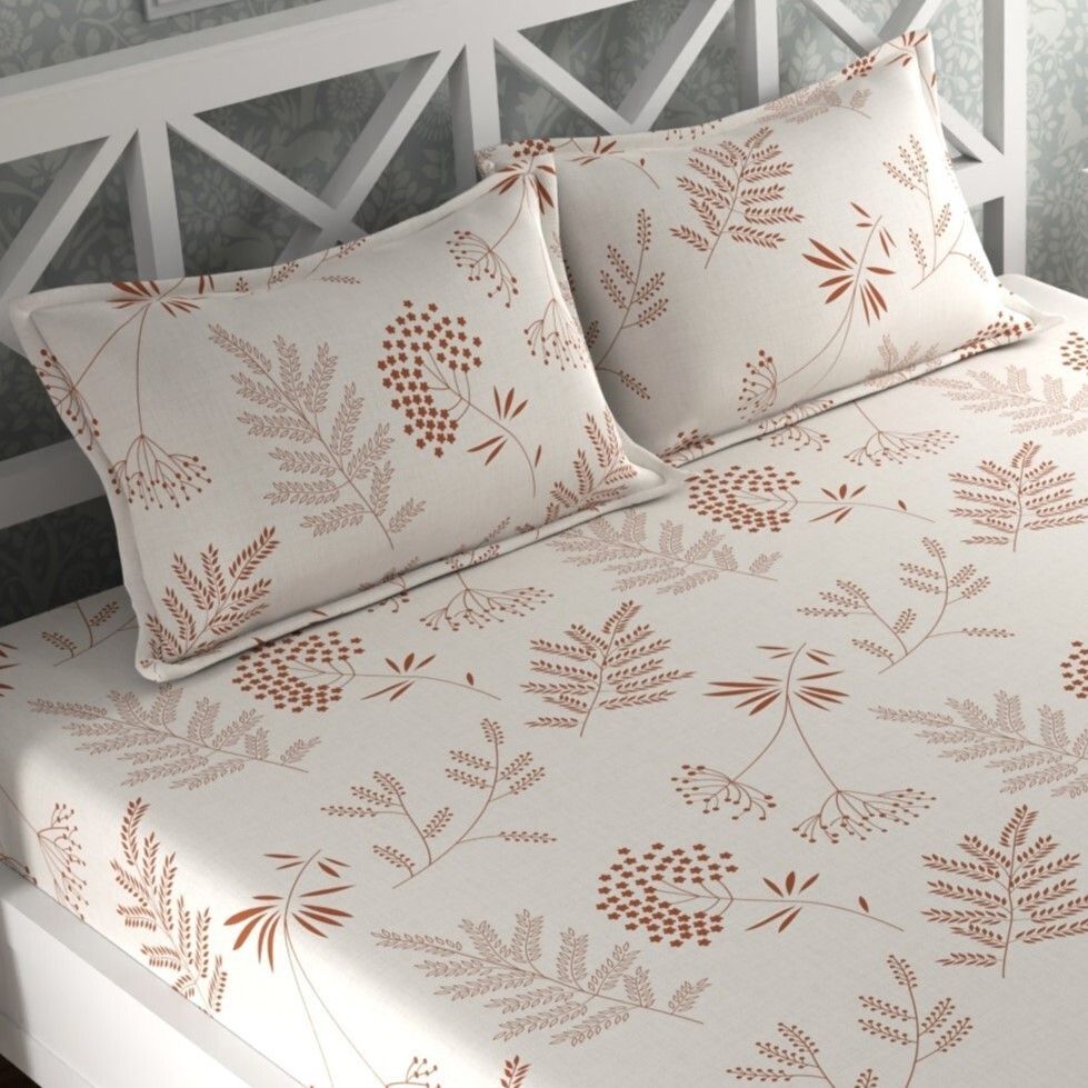 CHHAVI INDIA 210 TC Microfiber Printed King Size Bedsheet With Pillow Covers
