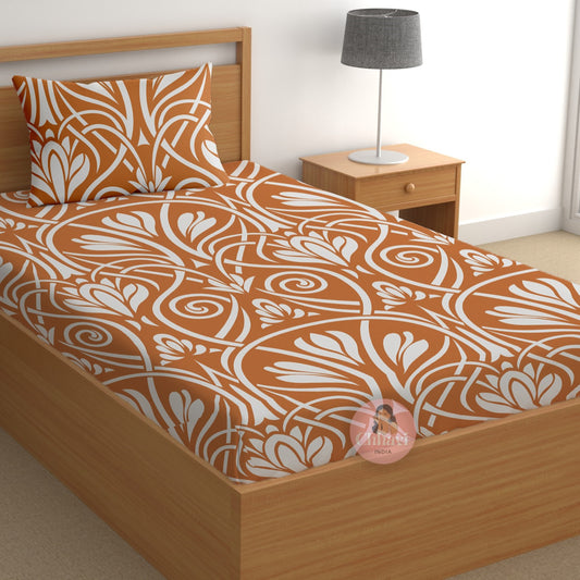 CHHAVI INDIA 180 TC Microfiber Printed Single Bedsheet With 1 Pillow Cover