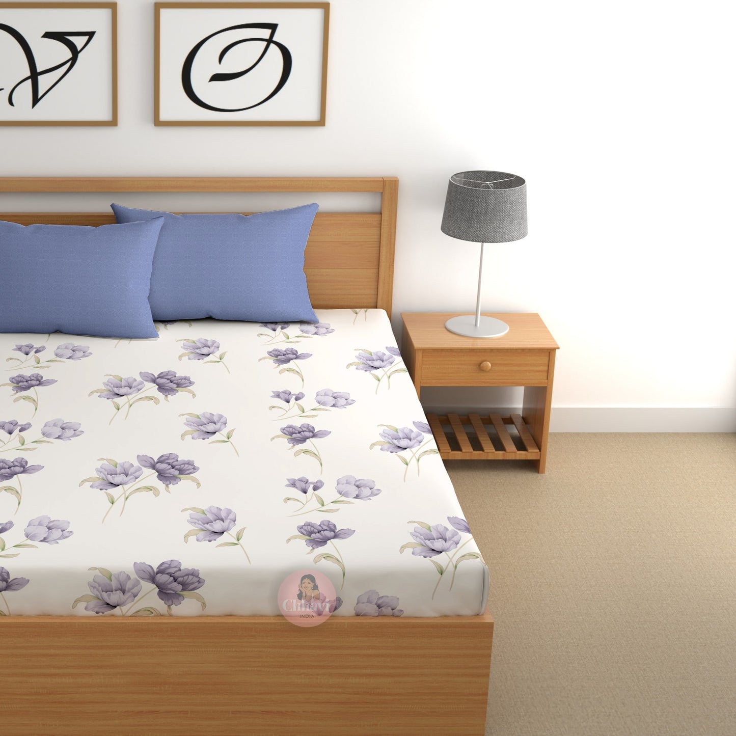 CHHAVI INDIA 210 TC Microfiber Printed King Size Bedsheet With 2 Pillow Covers