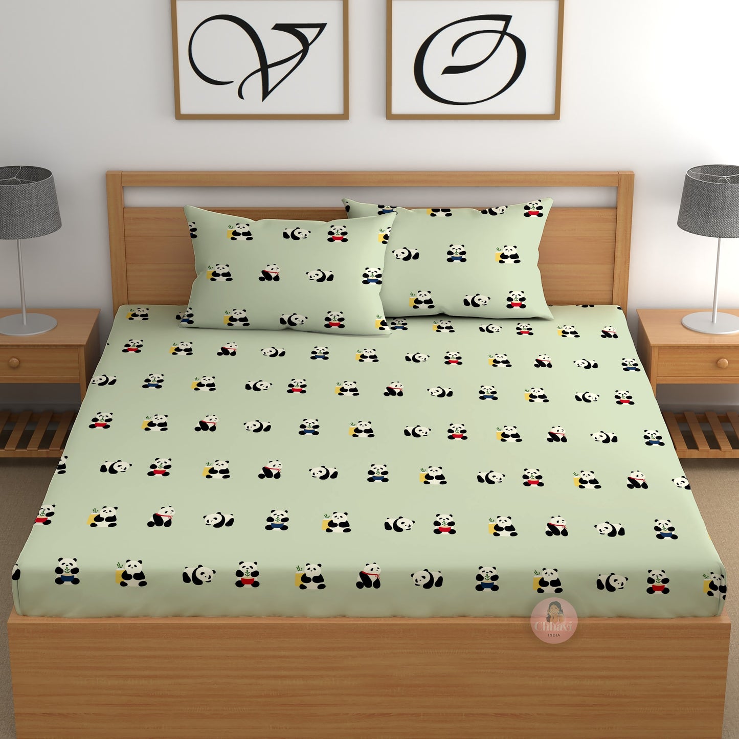 CHHAVI INDIA 210 TC Microfiber Printed Double Bedsheet With 2 Pillow Covers