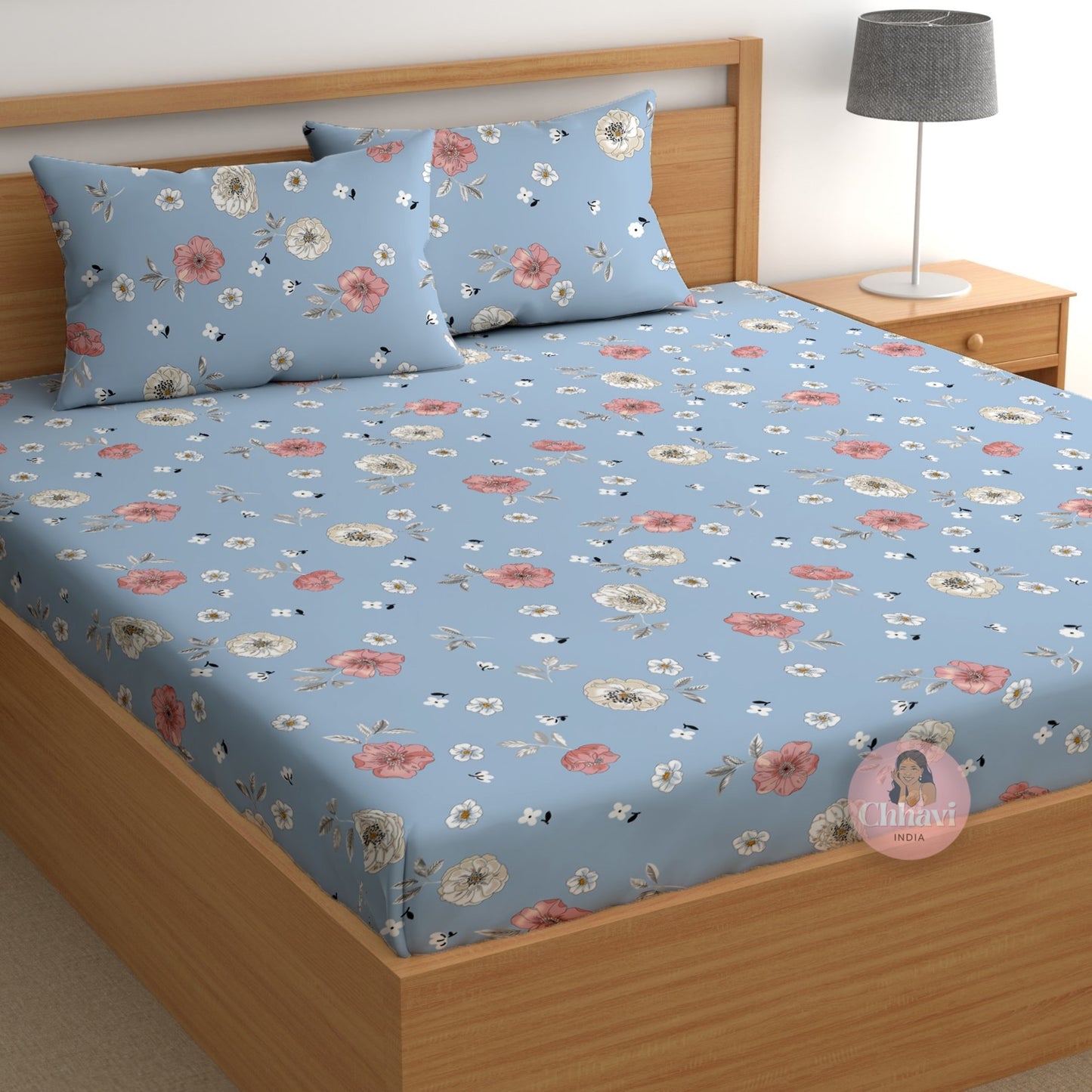 CHHAVI INDIA 180 TC Microfiber Printed Double Bedsheet With 2 Pillow Covers