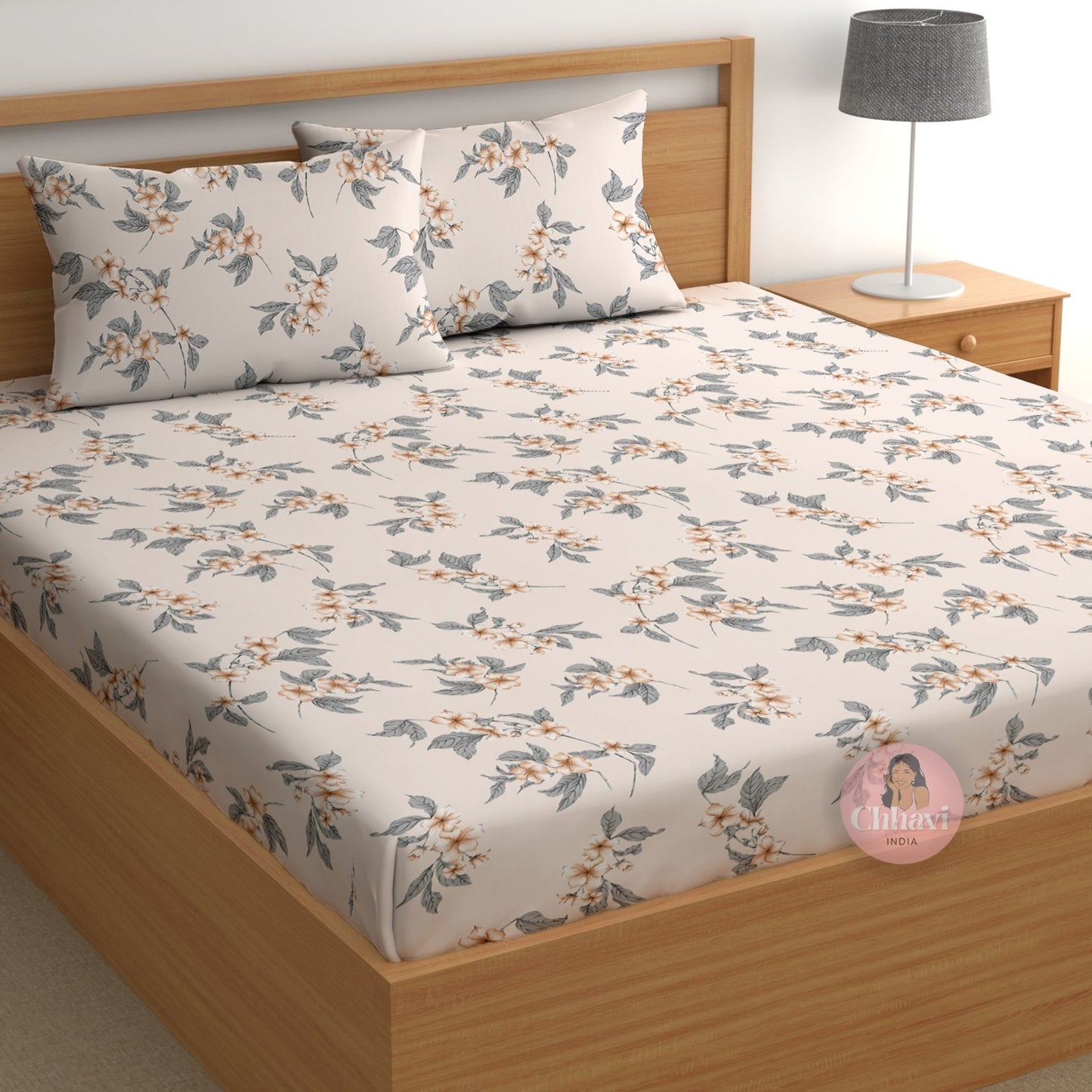 CHHAVI INDIA 180 TC Microfiber Printed Double Bedsheet With 2 Pillow Covers