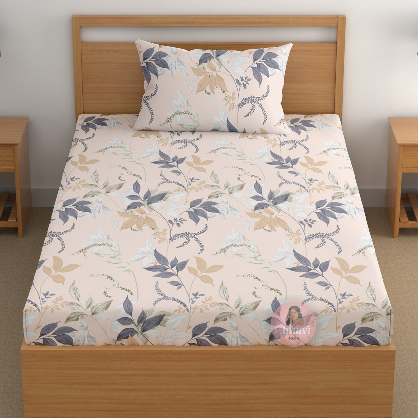 CHHAVI INDIA 180 TC Microfiber Printed Single Bedsheet With 1 Pillow Cover