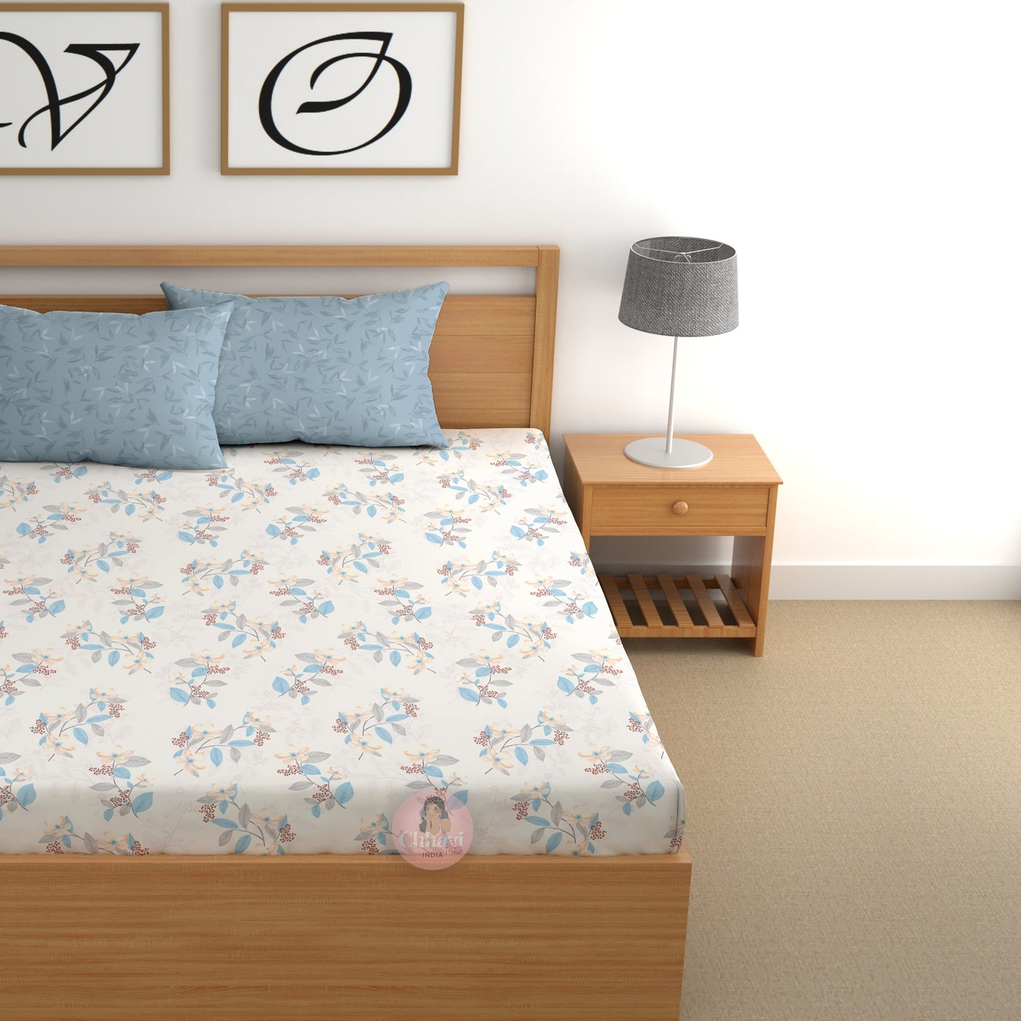 CHHAVI INDIA 210 TC Microfiber Printed King Size Bedsheet With 2 Pillow Covers