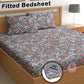 CHHAVI INDIA 210 TC Microfiber Double Fitted  Size Printed Bedsheet with pillow covers
