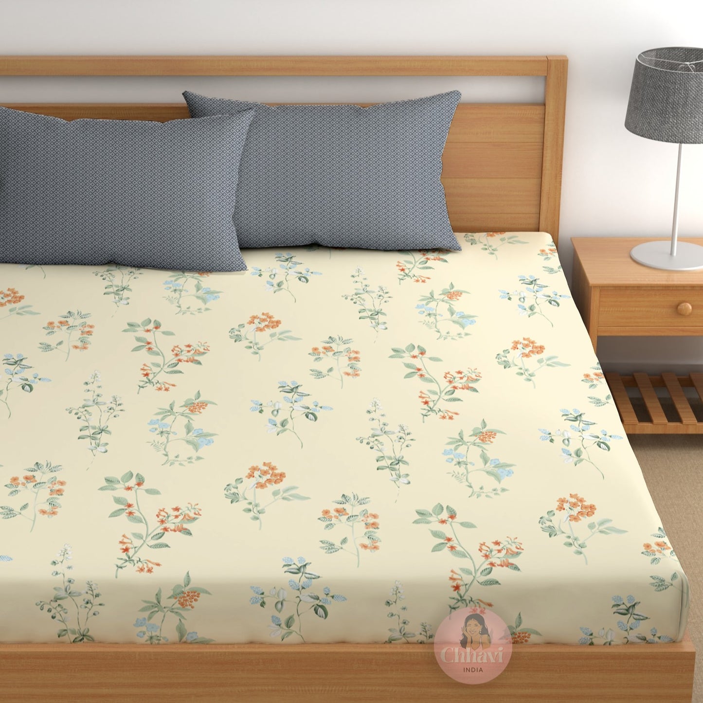 CHHAVI INDIA 210 TC Microfiber Printed King Size Bedsheet With Pillow Covers