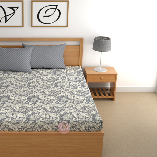 CHHAVI INDIA 210 TC Microfiber Printed King Size Bedsheet With 2 Pillow Covers