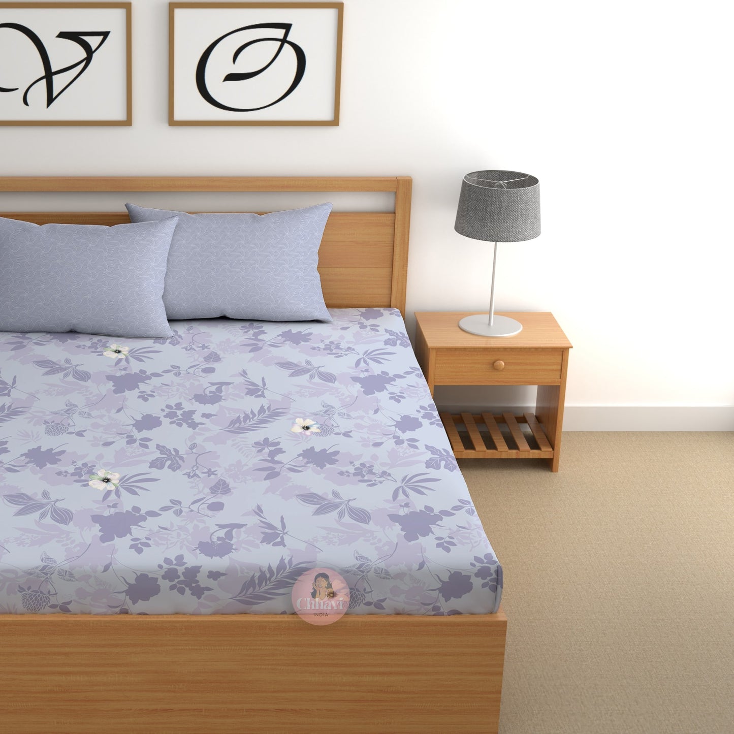 CHHAVI INDIA 210 TC Microfiber Printed King Size Bedsheet With 2 Pillow Covers