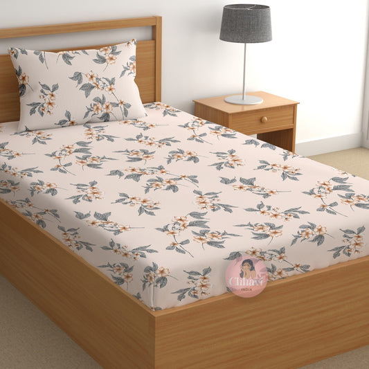 CHHAVI INDIA 180 TC Microfiber Printed Single Bedsheet With 1 Pillow Cover