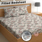 CHHAVI INDIA 210 TC Microfiber Double Fitted  Size Printed Bedsheet with pillow covers