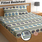 CHHAVI INDIA 210 TC Microfiber Double Fitted  Size Printed Bedsheet with pillow covers