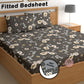 CHHAVI INDIA 180 TC Microfiber Double Fitted  Size Printed Bedsheet