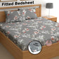 CHHAVI INDIA 180 TC Microfiber Double Fitted  Size Printed Bedsheet