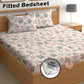 CHHAVI INDIA 210 TC Microfiber Double Fitted  Size Printed Bedsheet with pillow covers