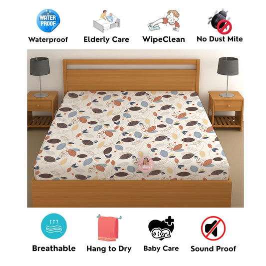 CHHAVI INDIA 210 TC Microfiber Waterproof Printed Fitted (Elastic) Bedsheet