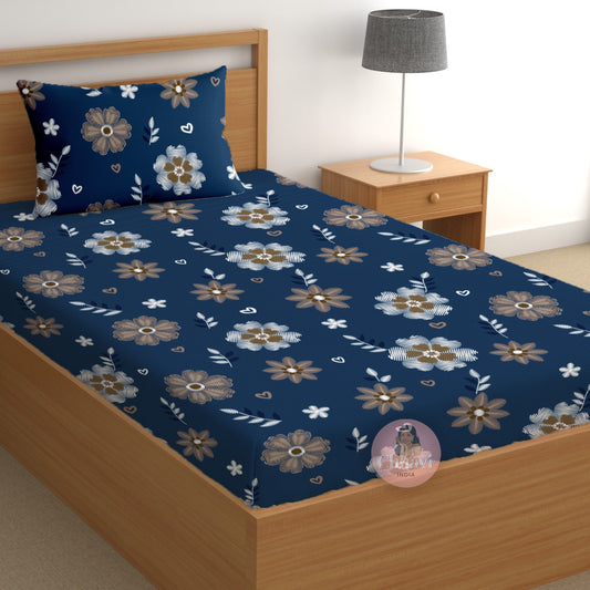 CHHAVI INDIA 180 TC Microfiber Printed Single Bedsheet With 1 Pillow Cover