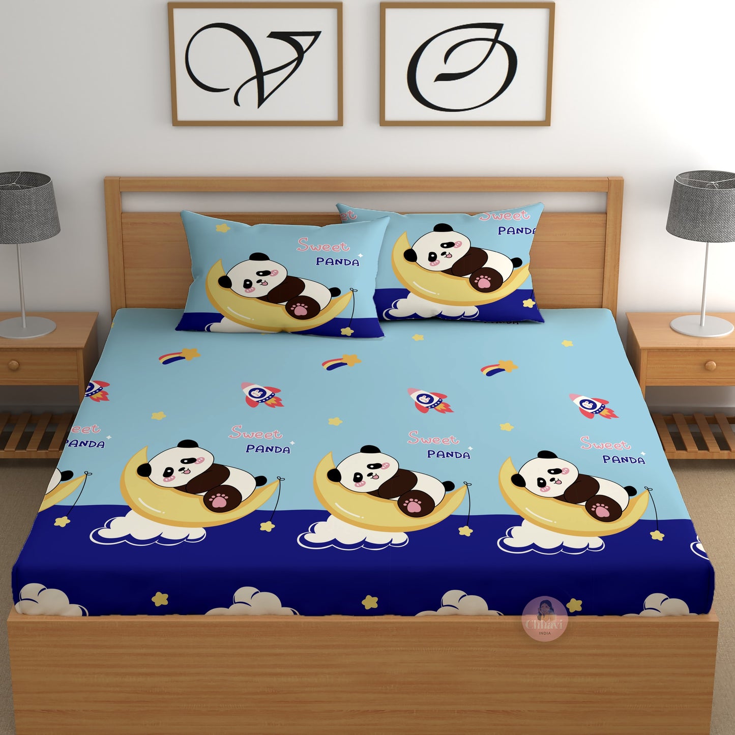 CHHAVI INDIA 210 TC Microfiber Printed Double Bedsheet With 2 Pillow Covers