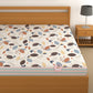 CHHAVI INDIA 210 TC Microfiber Waterproof Printed Fitted (Elastic) Bedsheet