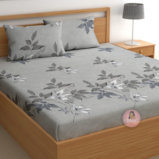 CHHAVI INDIA 180 TC Microfiber Printed Double Bedsheet With 2 Pillow Covers