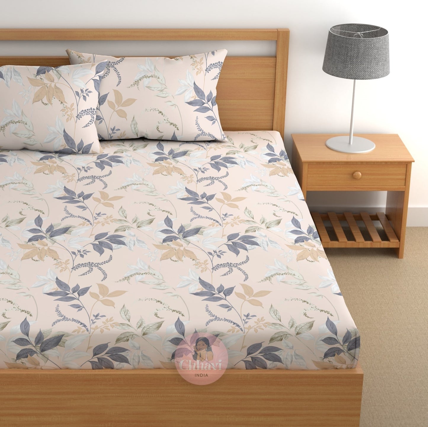 CHHAVI INDIA 180 TC Microfiber Printed Double Bedsheet With 2 Pillow Covers