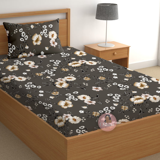 CHHAVI INDIA 180 TC Microfiber Printed Single Bedsheet With 1 Pillow Cover