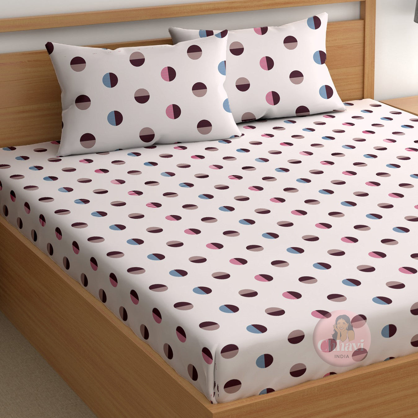 CHHAVI INDIA 210 TC Microfiber Printed King Size Bedsheet With Pillow Covers