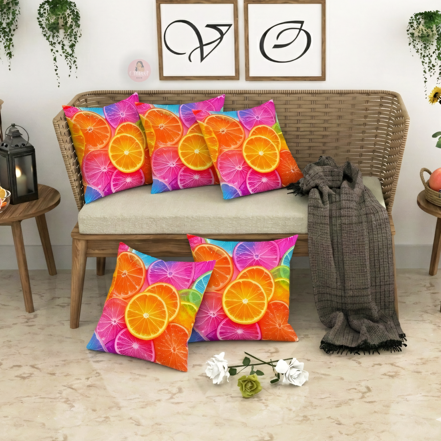 CHHAVI INDIA Microfiber Cushions Cover Pack of 5