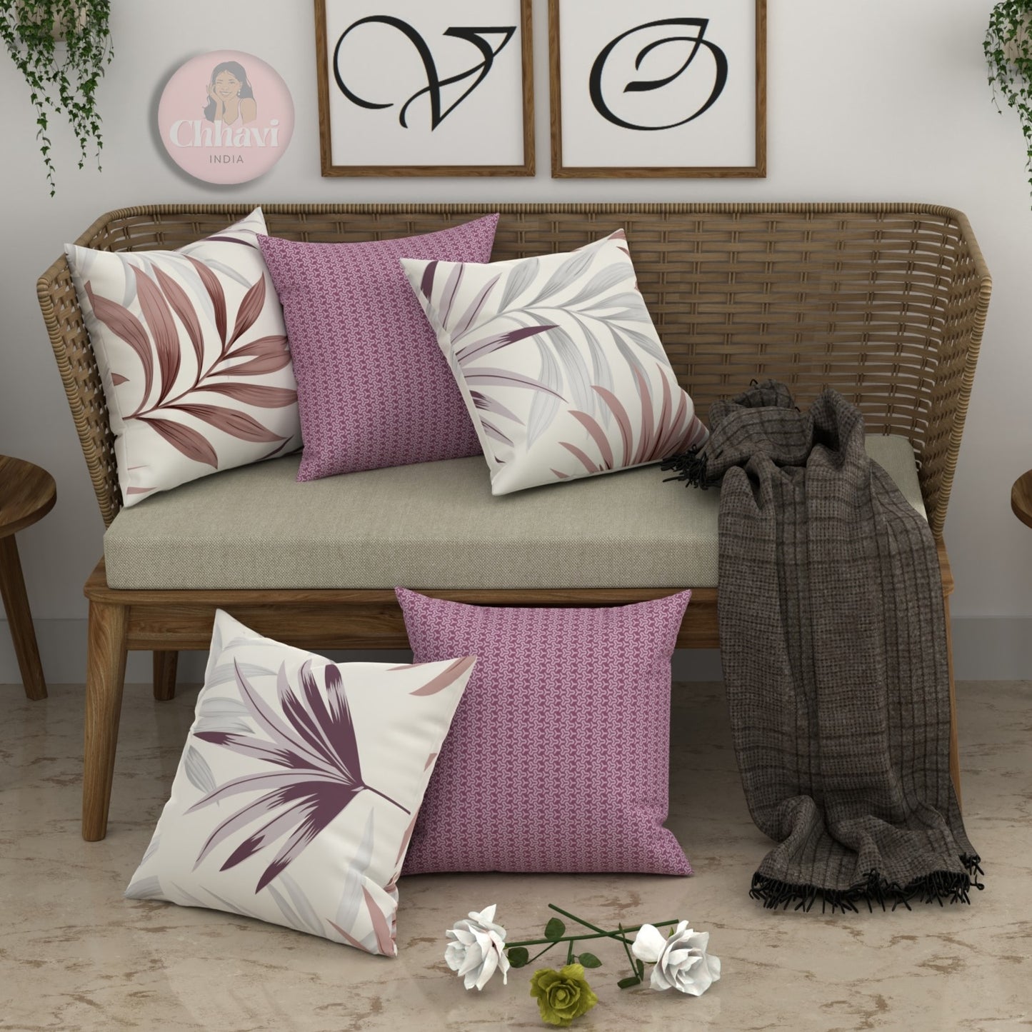 CHHAVI INDIA Microfiber Cushions Cover