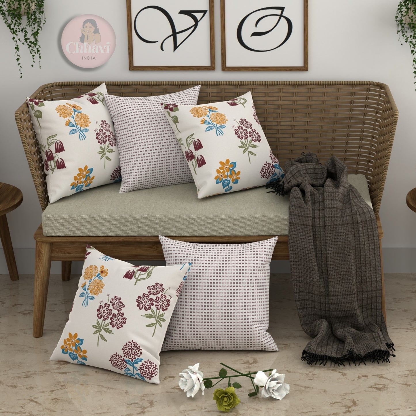 CHHAVI INDIA Microfiber Cushions Cover