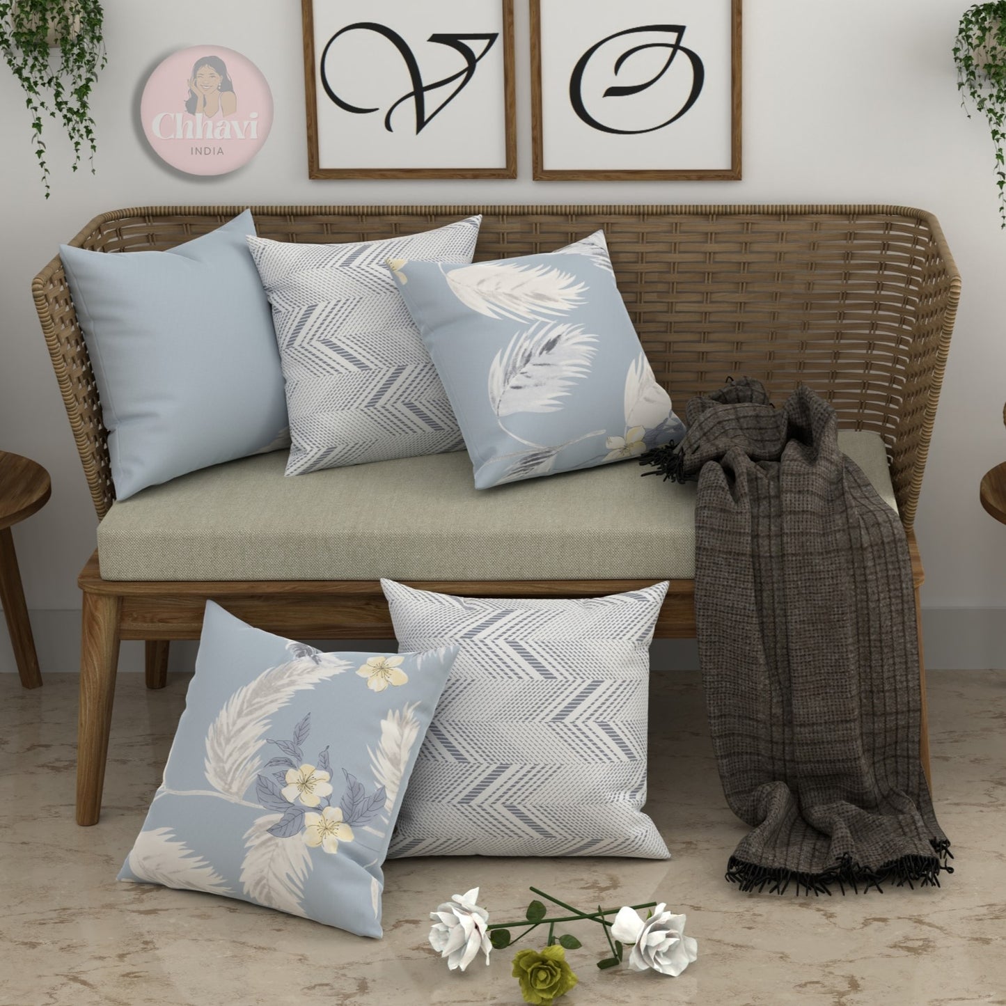 CHHAVI INDIA Microfiber Cushions Cover