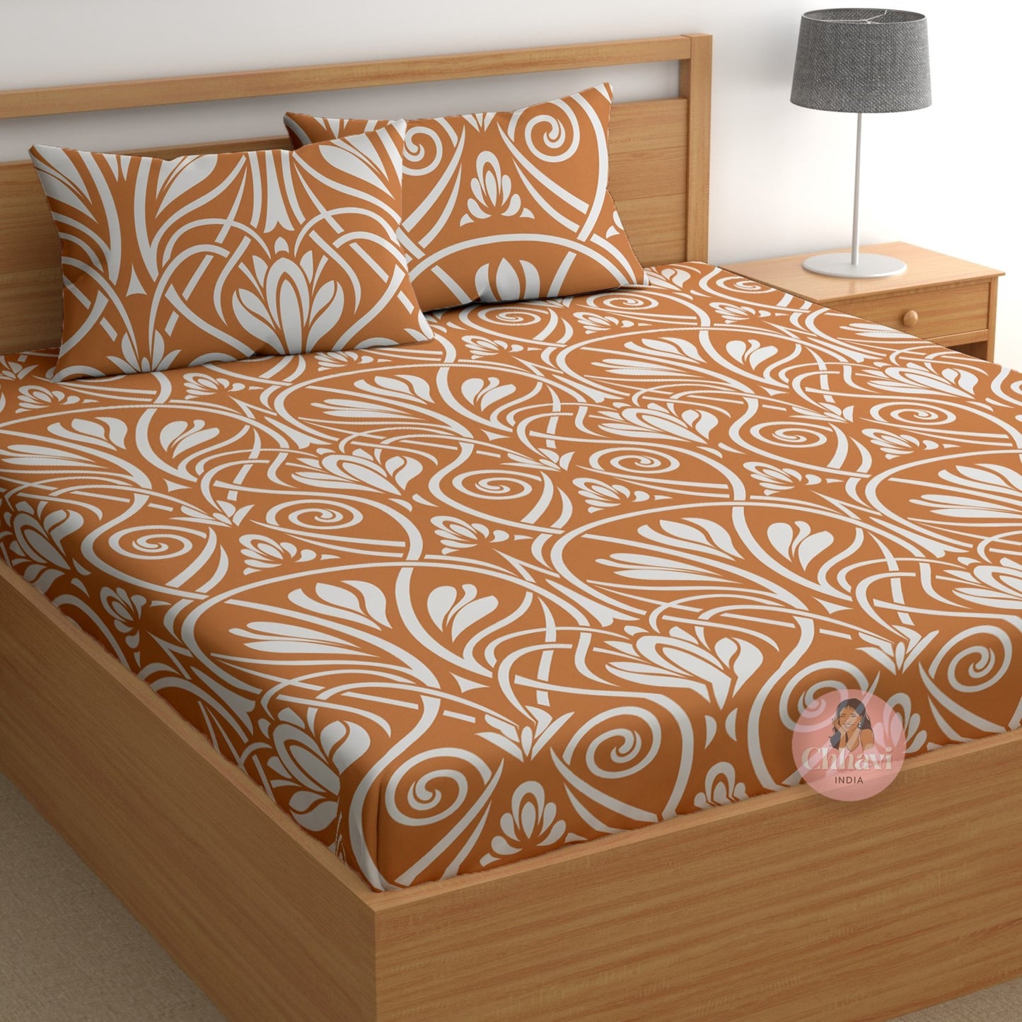 CHHAVI INDIA 180 TC Microfiber Printed Double Bedsheet With 2 Pillow Covers