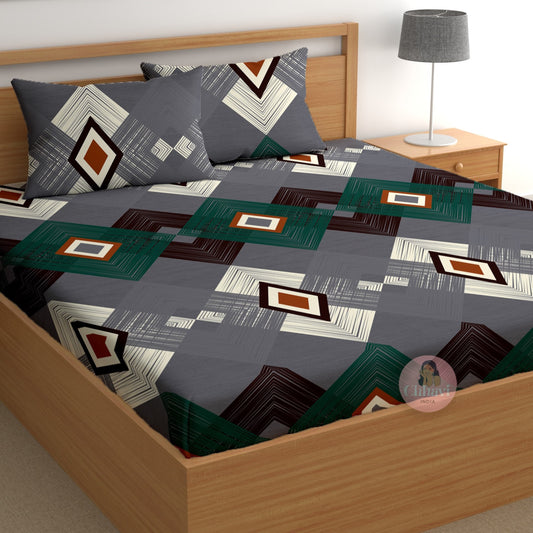 CHHAVI INDIA 180 TC Microfiber Printed Double Bedsheet With 2 Pillow Covers