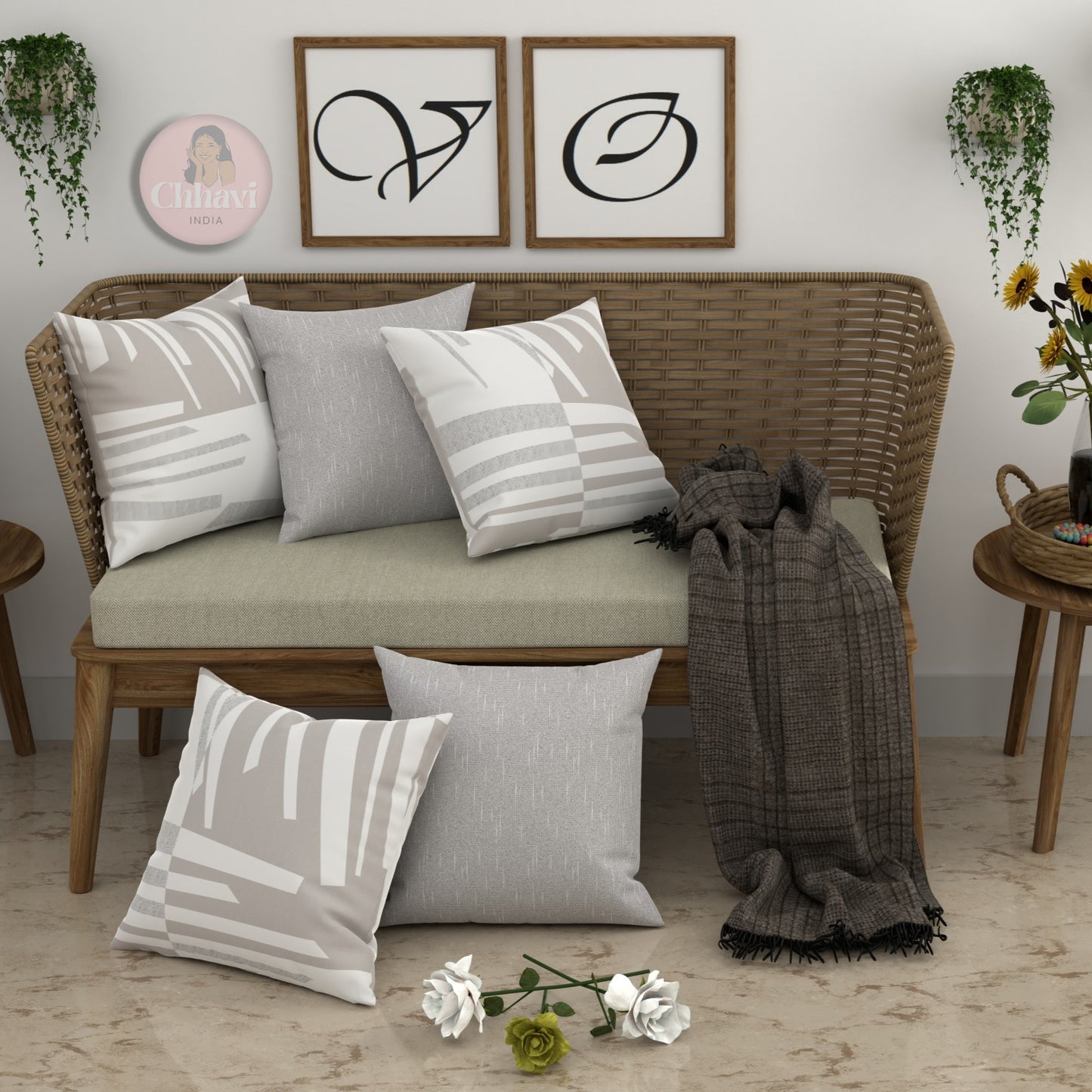 CHHAVI INDIA Microfiber Cushions Cover