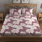 CHHAVI INDIA 210 TC Microfiber Double Fitted  Size Printed Bedsheet with pillow covers