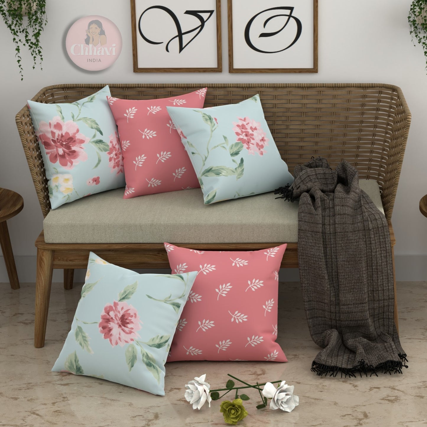 CHHAVI INDIA Microfiber Cushions Cover