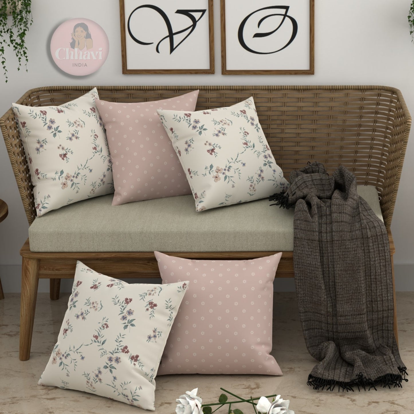CHHAVI INDIA Microfiber Cushions Cover