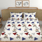 CHHAVI INDIA 210 TC Microfiber Double Fitted  Size Printed Bedsheet with pillow covers