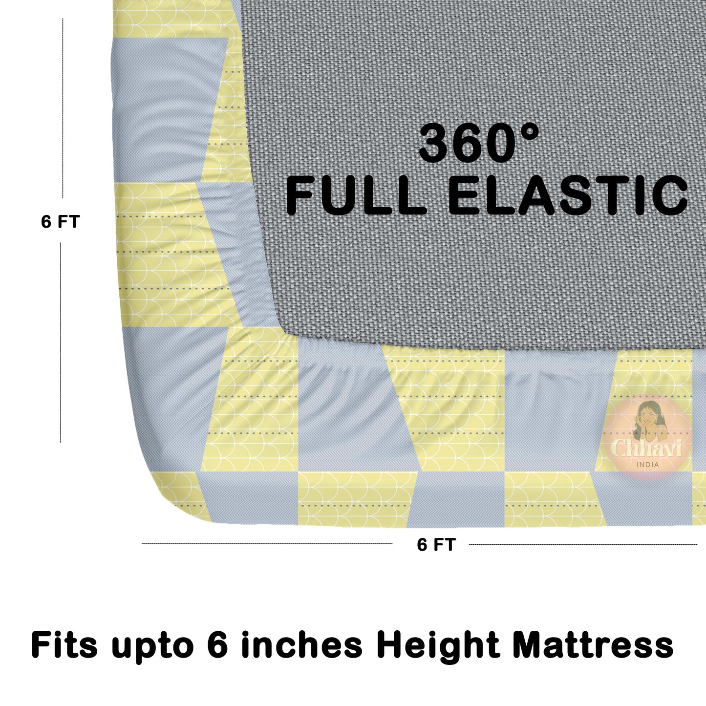CHHAVI INDIA 210 TC Microfiber Waterproof Printed Fitted (Elastic) Bedsheet