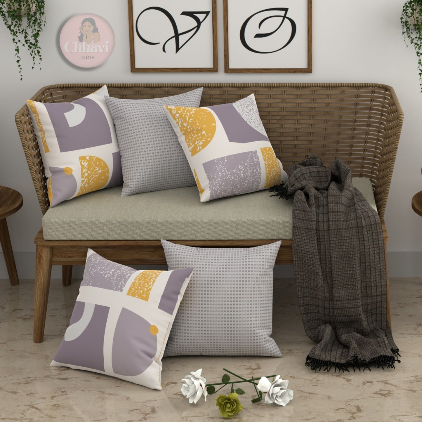 CHHAVI INDIA Microfiber Cushions Cover