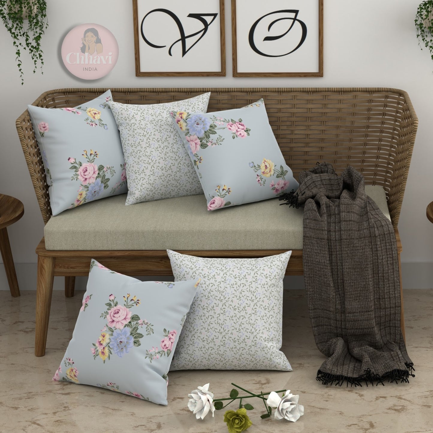 CHHAVI INDIA Microfiber Cushions Cover