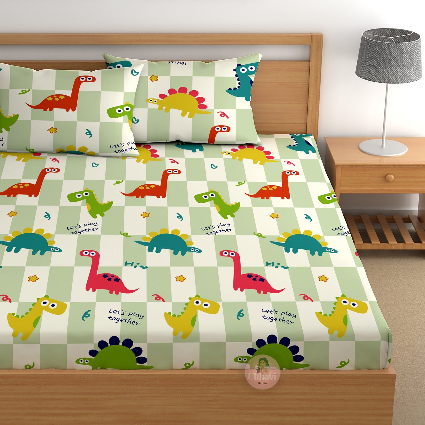 CHHAVI INDIA 210 TC Microfiber Printed Double Bedsheet With 2 Pillow Covers