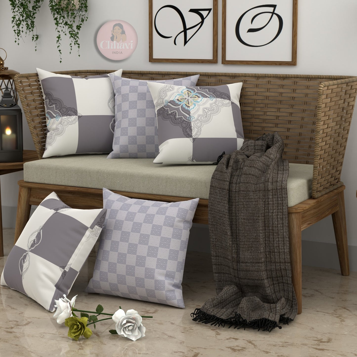 CHHAVI INDIA Microfiber Cushions Cover
