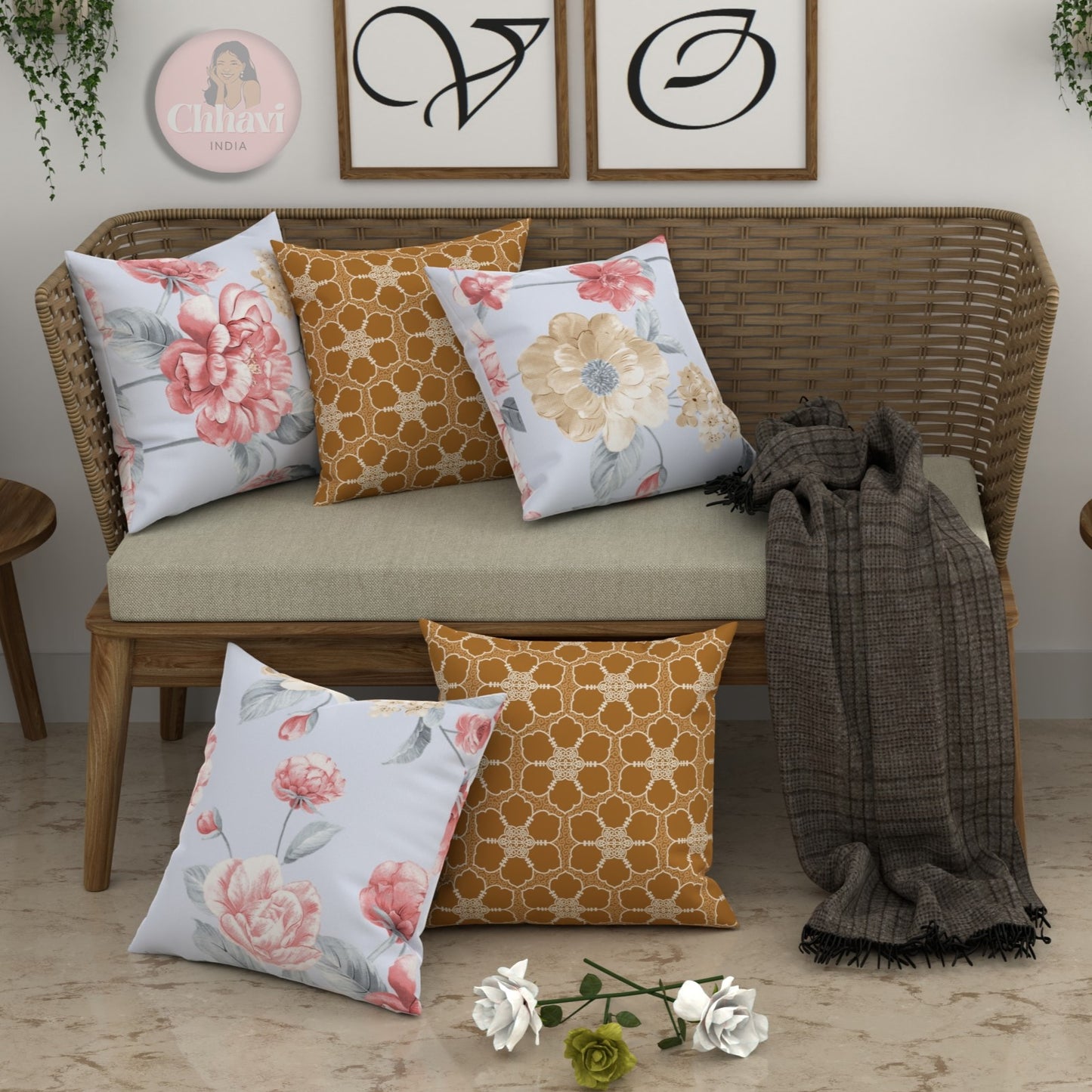 CHHAVI INDIA Microfiber Cushions Cover