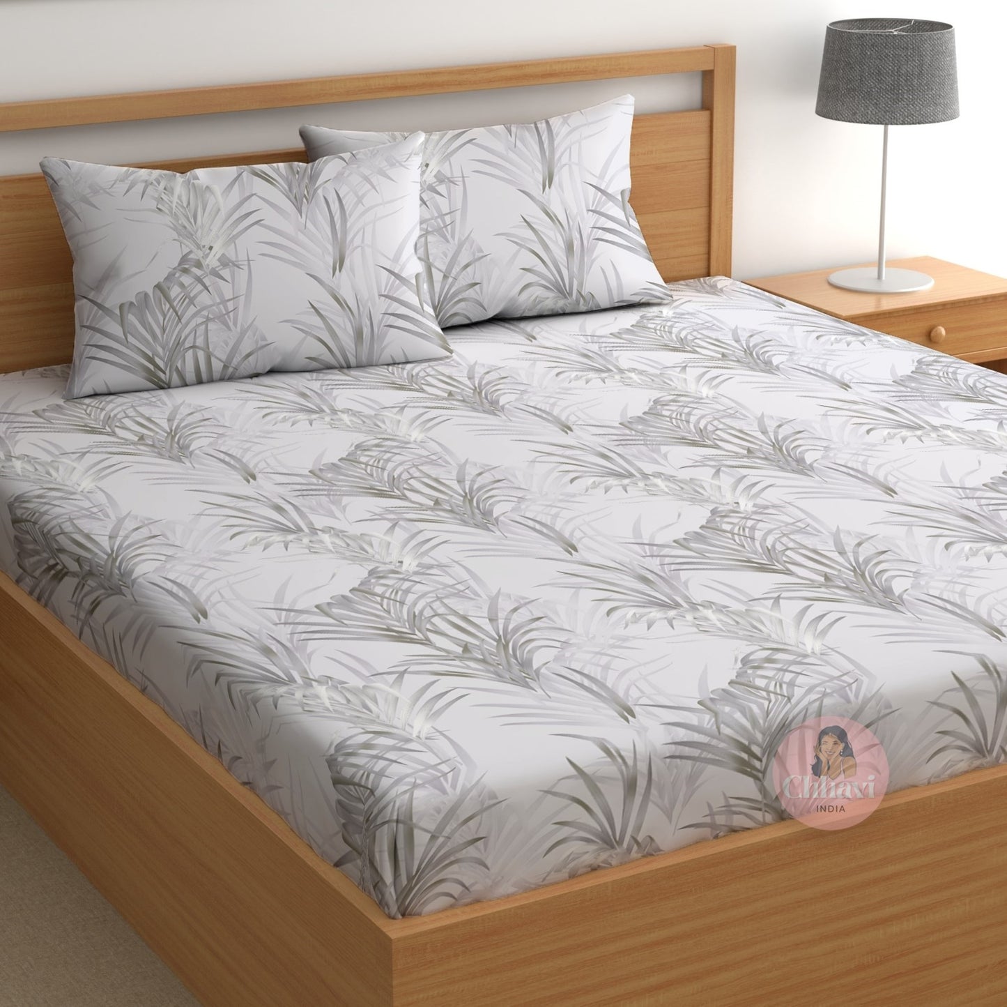 CHHAVI INDIA 180 TC Microfiber Printed Double Bedsheet With 2 Pillow Covers