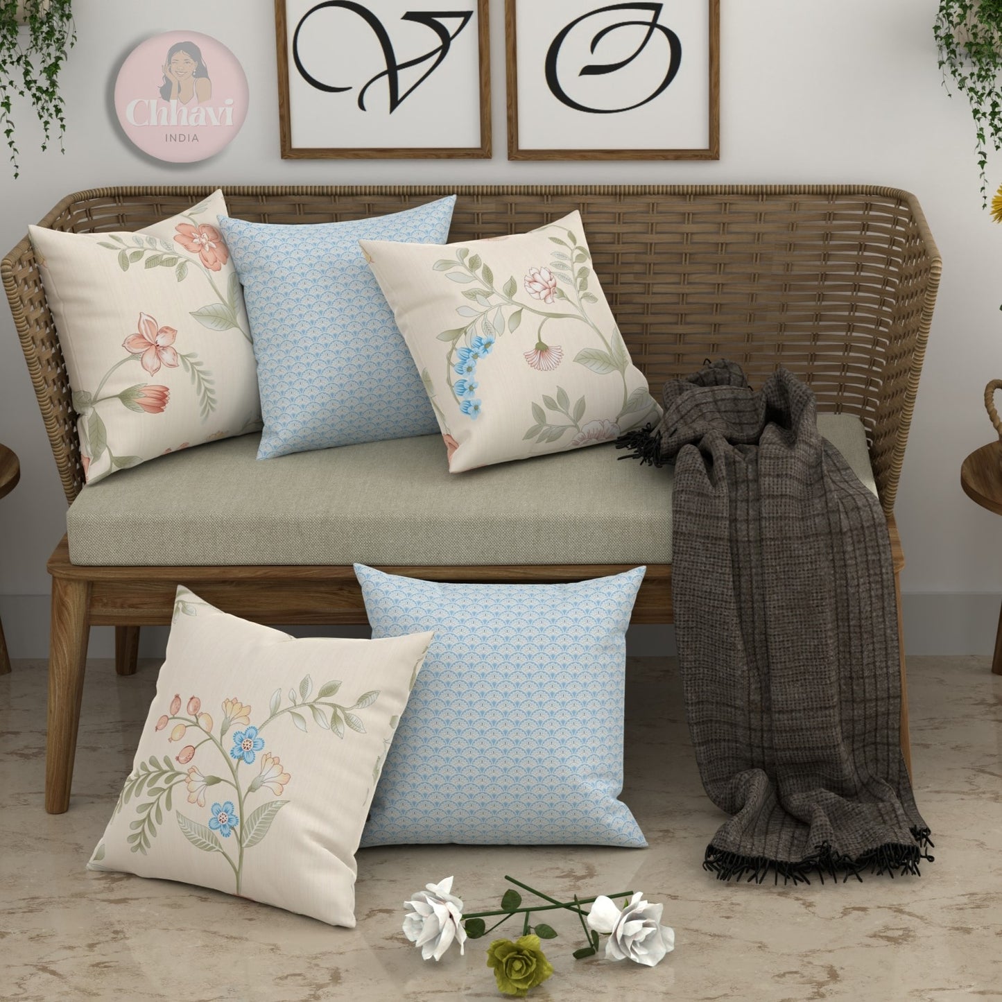 CHHAVI INDIA Microfiber Cushions Cover