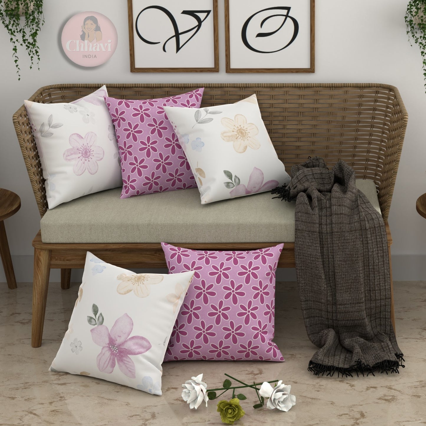 CHHAVI INDIA Microfiber Cushions Cover