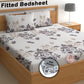 CHHAVI INDIA 180 TC Microfiber Double Fitted  Size Printed Bedsheet