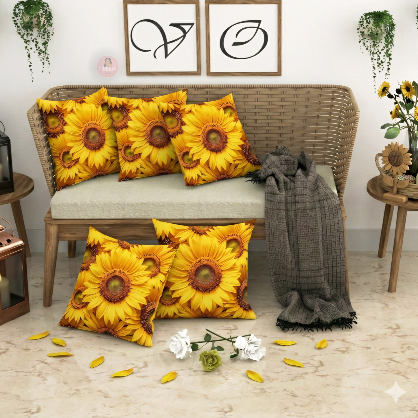 CHHAVI INDIA Microfiber Cushions Cover Pack of 5