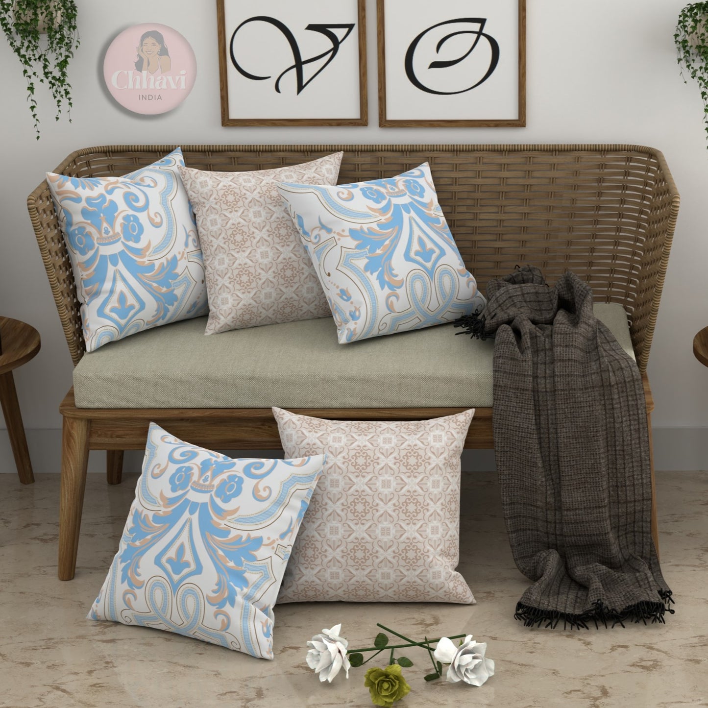 CHHAVI INDIA Microfiber Cushions Cover