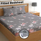 CHHAVI INDIA 180 TC Microfiber Double Fitted  Size Printed Bedsheet